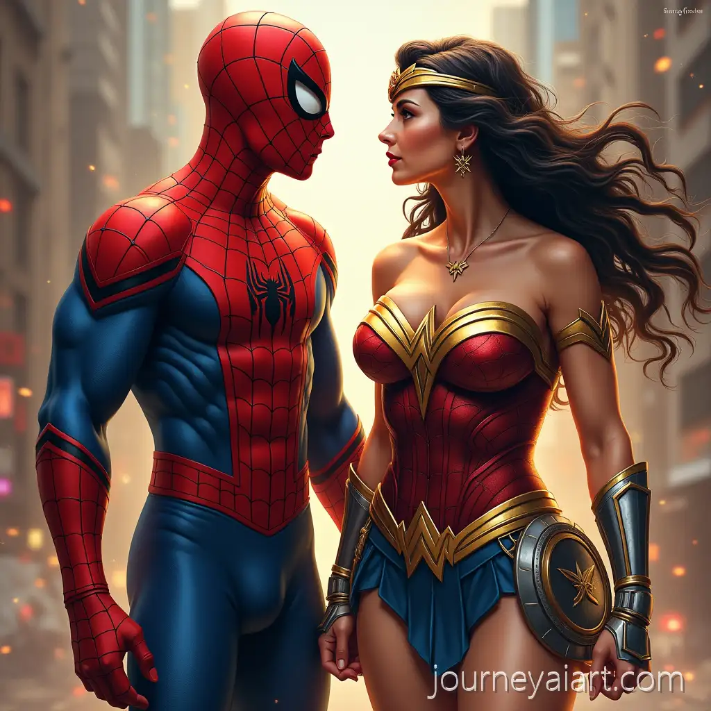 SpiderMan-Meets-Wonder-Woman-in-a-Dynamic-Action-Encounter