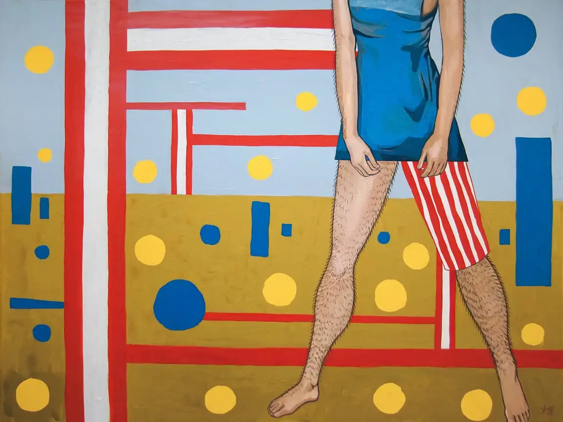 Feminist-Abstraction-A-Tribute-to-Mondrian-and-Kusama-Featuring-Hairy-Legs