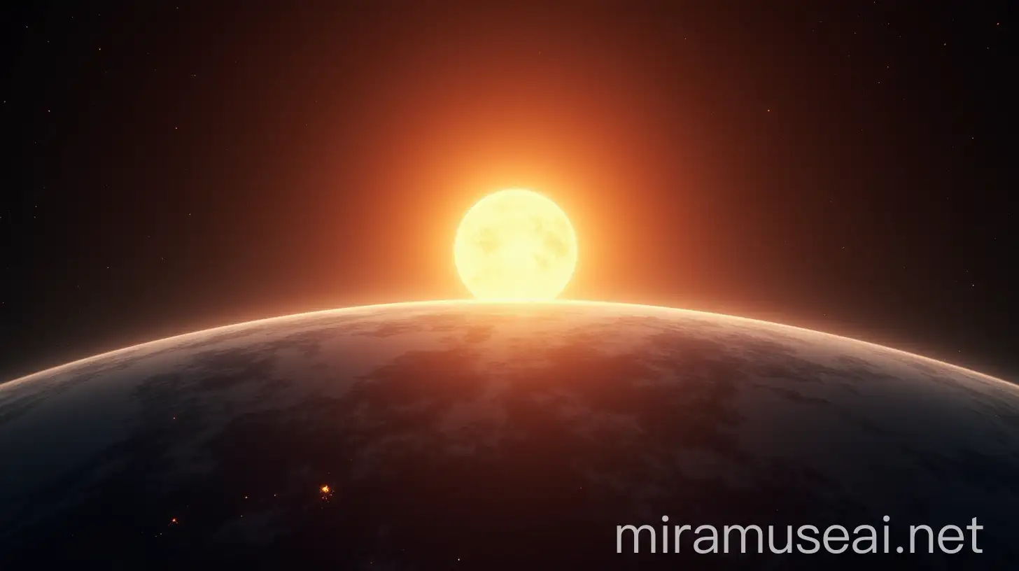 HyperRealistic Depiction of the Sun Beneath the Earth