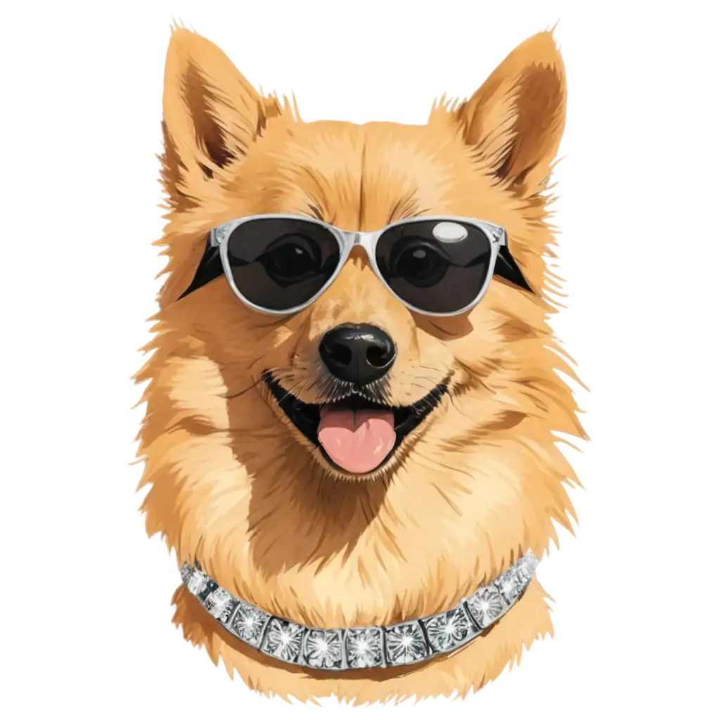 PNG-Image-Spitz-German-Dog-with-Sunglasses-and-Diamond-Collar-Styled-as-an-American-Rapper