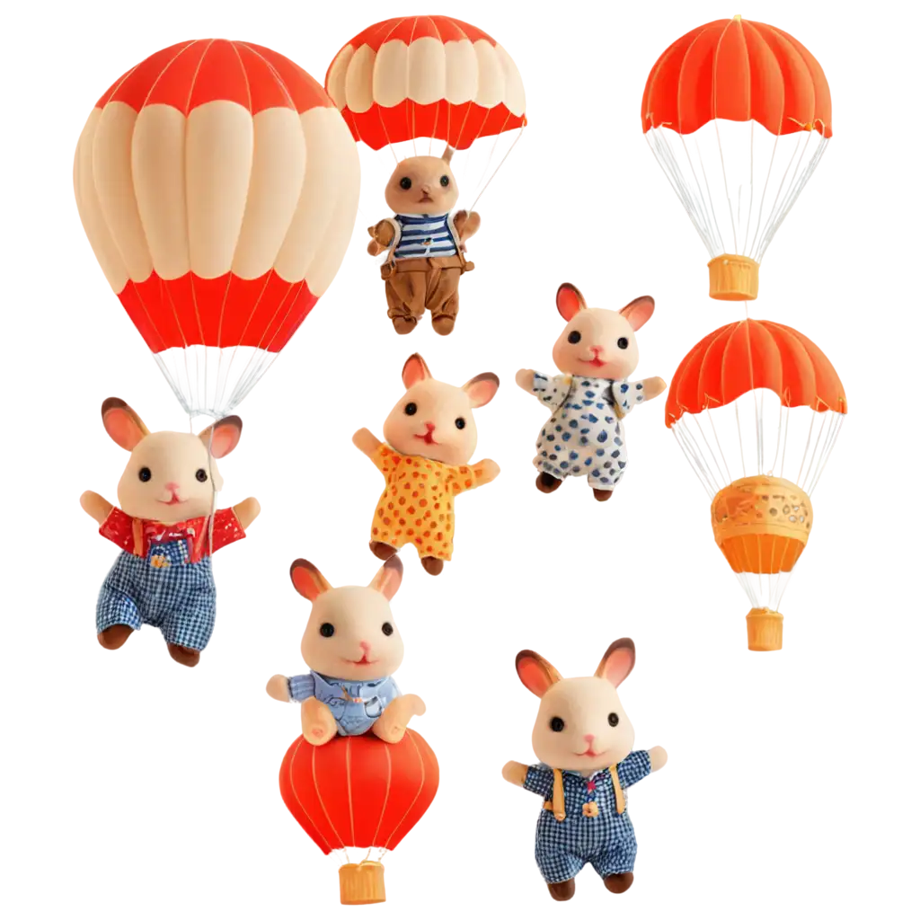 HighQuality-PNG-Image-Sylvanian-Families-Parachuting-in-the-Sky