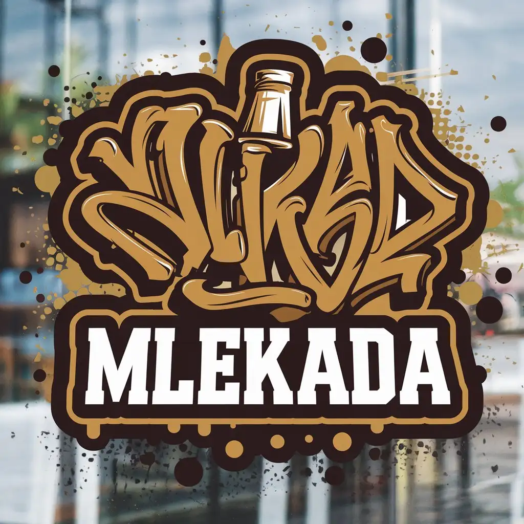 LOGO Design for Mlekada StreetwearInspired Graffiti with Alcoholic Beverage Theme for Restaurant Industry