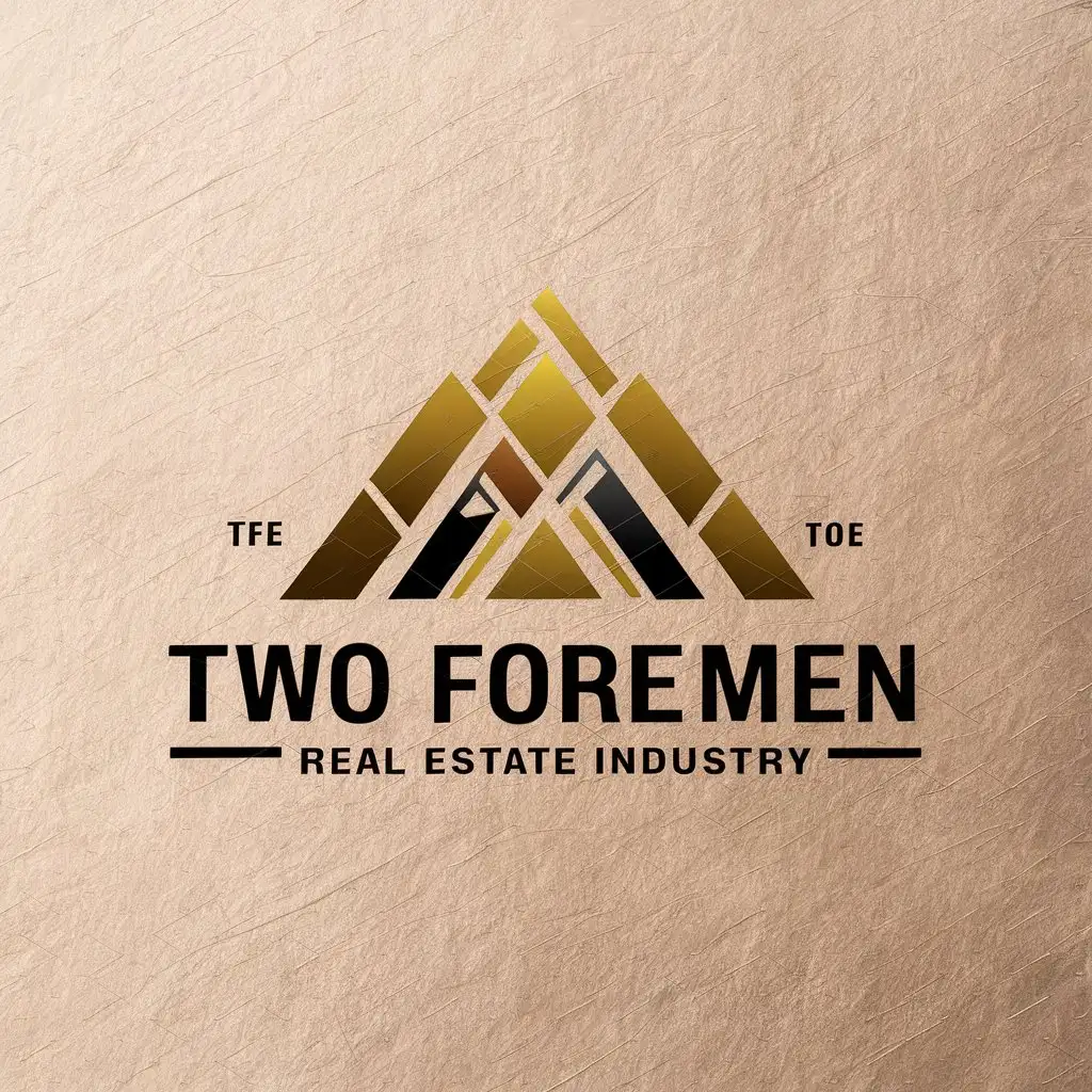 LOGO-Design-for-Two-Foremen-Golden-Pyramid-Symbol-in-Real-Estate-Industry