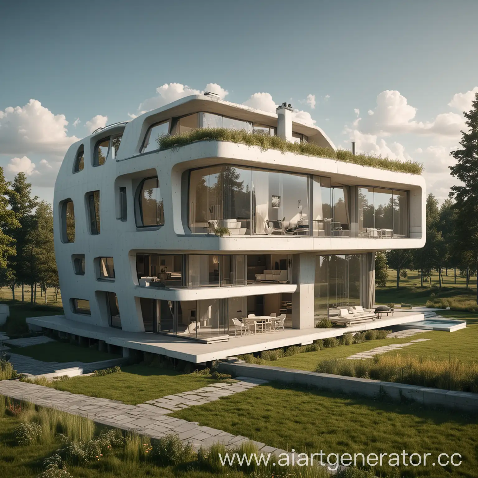 Futuristic-Residential-House-with-Modern-Architecture