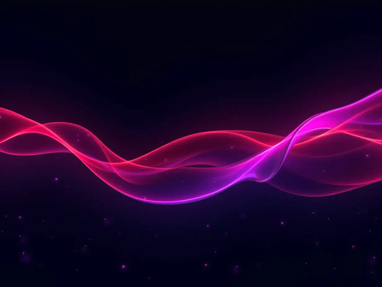  a sleek, modern design with a dark color scheme, primarily black, accented by glowing, abstract purple, red, and pink  wave-like patterns. This type of visual style is often referred to as "futuristic," "cyberpunk," or "sci-fi" design. The use of gradients, glowing effects, and a dark background with bright, neon-like accents. , "neon gradient" or "digital wave"