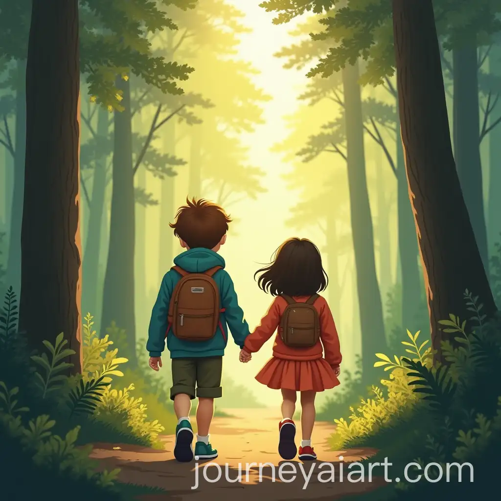 Children-Exploring-a-Lush-Forest-Path