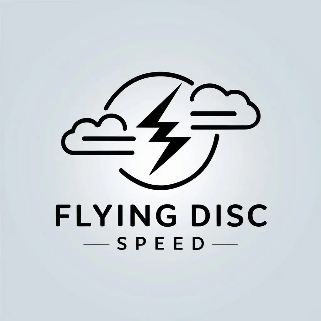 LOGO-Design-for-Flying-Disc-Speed-Lightning-and-Clouds-in-Minimalistic-Style