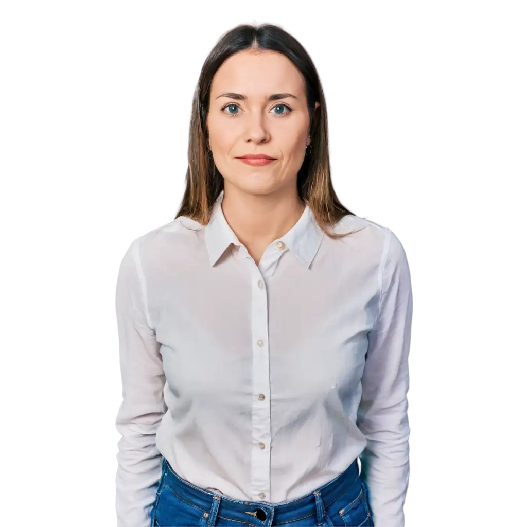 Portrait-of-a-40YearOld-American-Woman-in-Collared-Shirt-PNG-Image