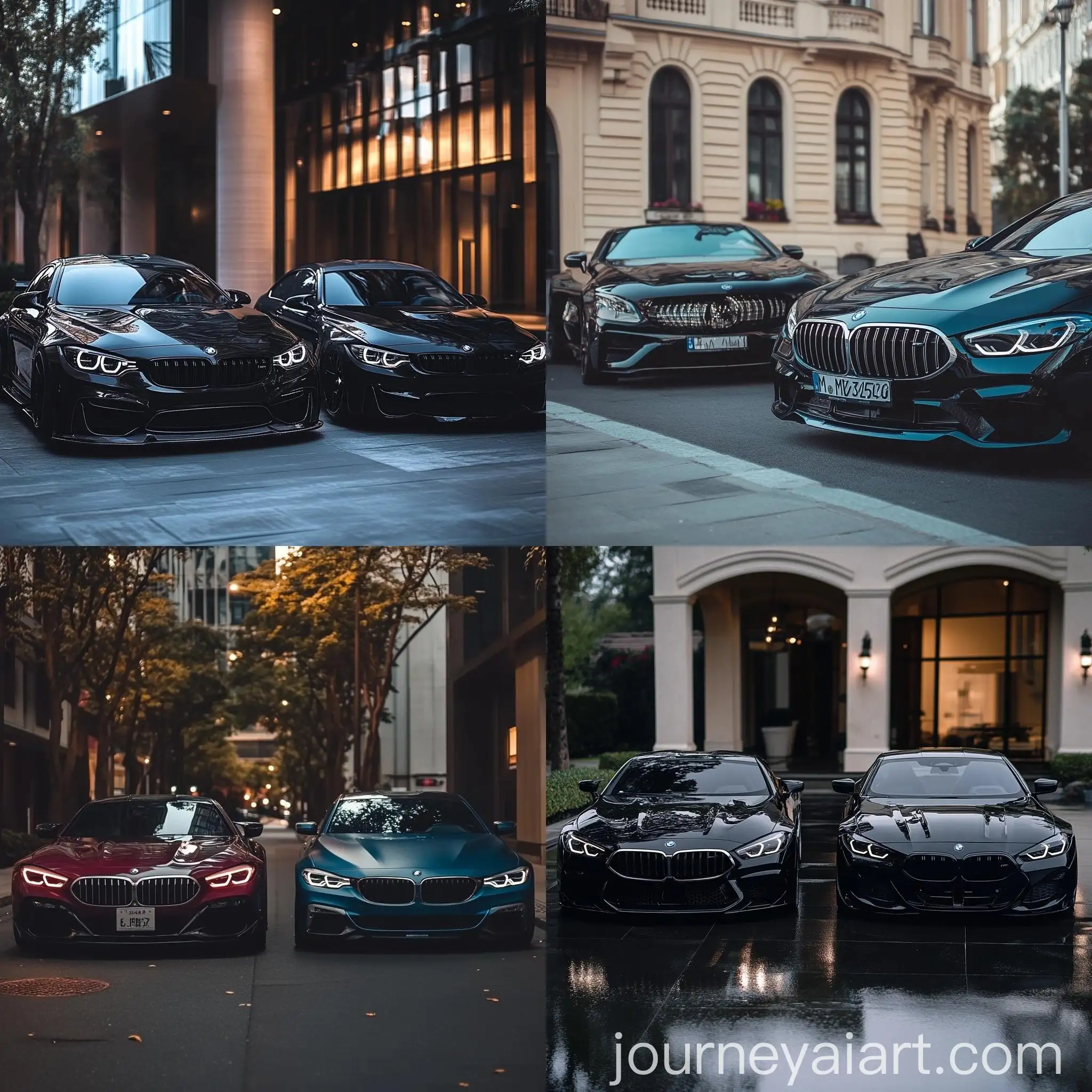 Luxury-Cars-Benz-and-BMW-in-Urban-Setting