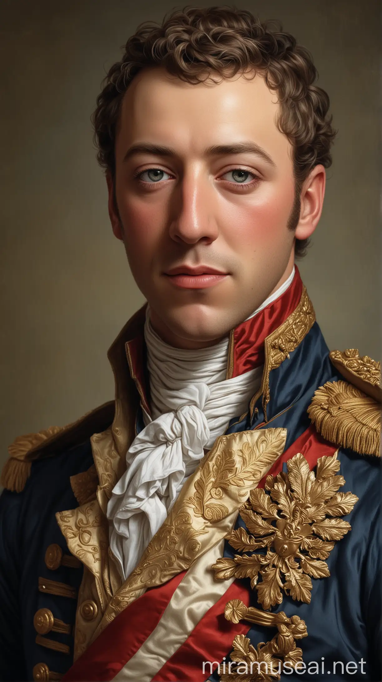 Young French Aristocrat Marquis de Lafayette in HyperRealistic Style