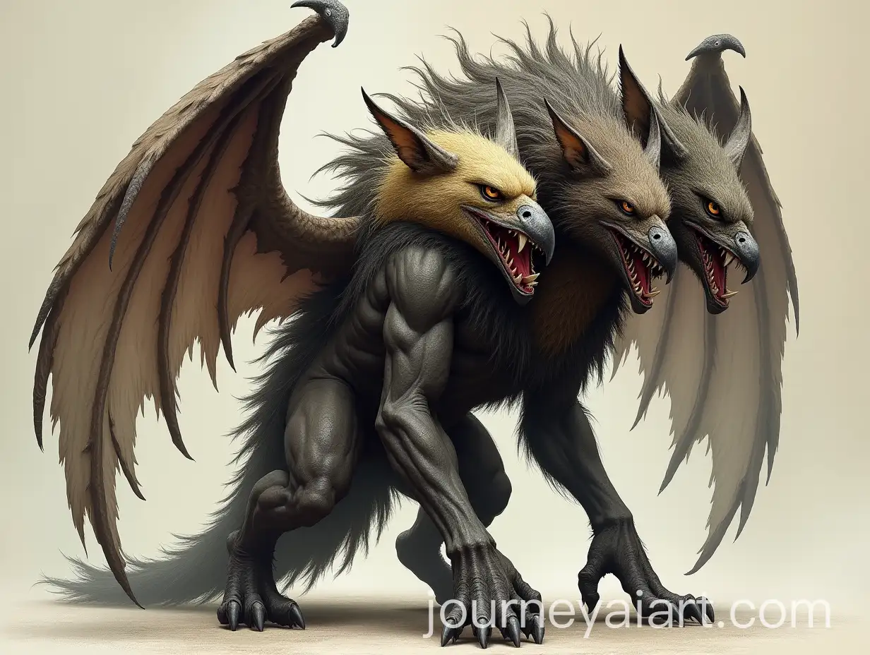 Grotesque-Demon-with-Multiple-Predator-Heads-and-Muscular-Body