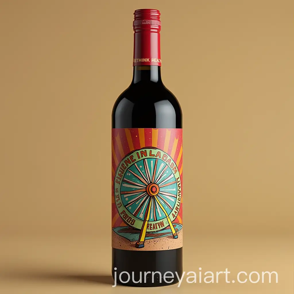 Limited-Edition-Wine-Bottle-Label-Design-Featuring-a-Ferris-Wheel-and-Rethink-Health-Slogan