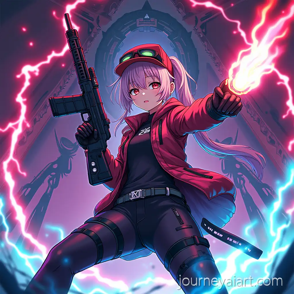 M4-SOPMOD-II-Cyberpunk-Action-with-Assault-Rifle-and-Burning-Flag