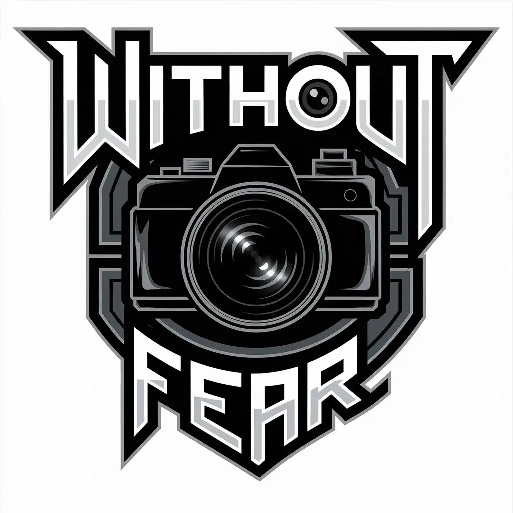 LOGO-Design-For-Without-Fear-Photography-Camera-Symbol-in-Vector-Style