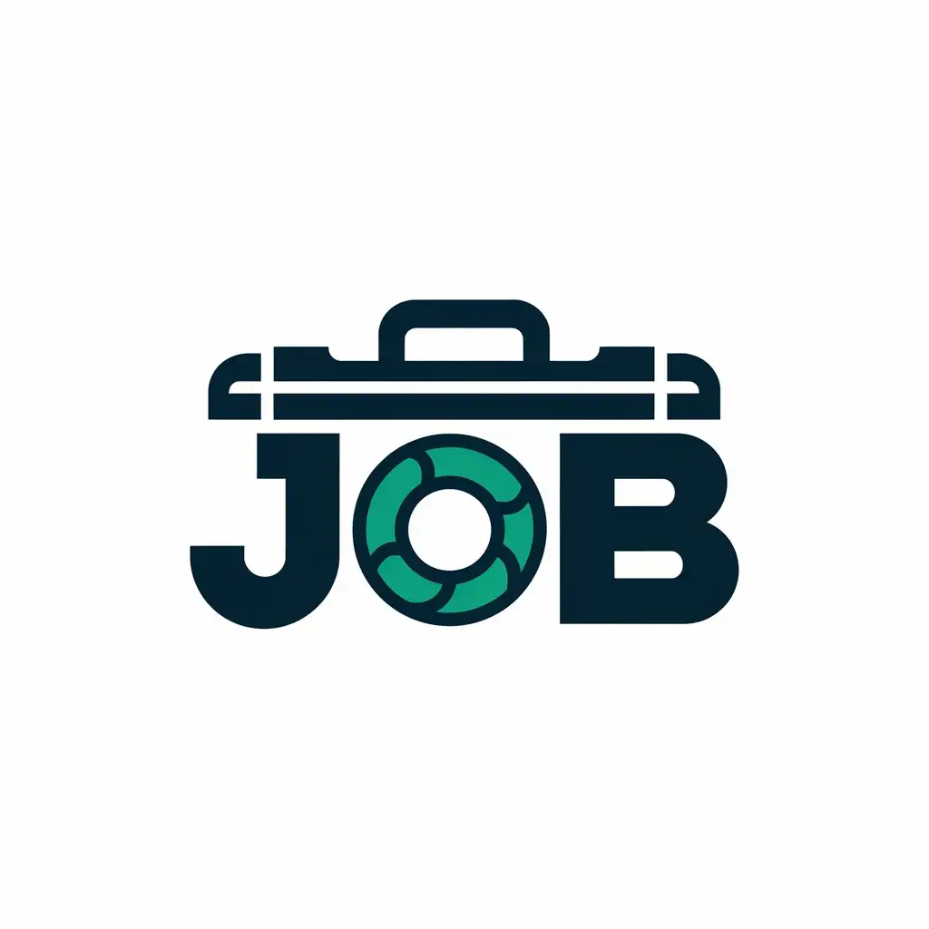 LOGO Design for Job Vector Logo Featuring a Job Case for the Internet Industry