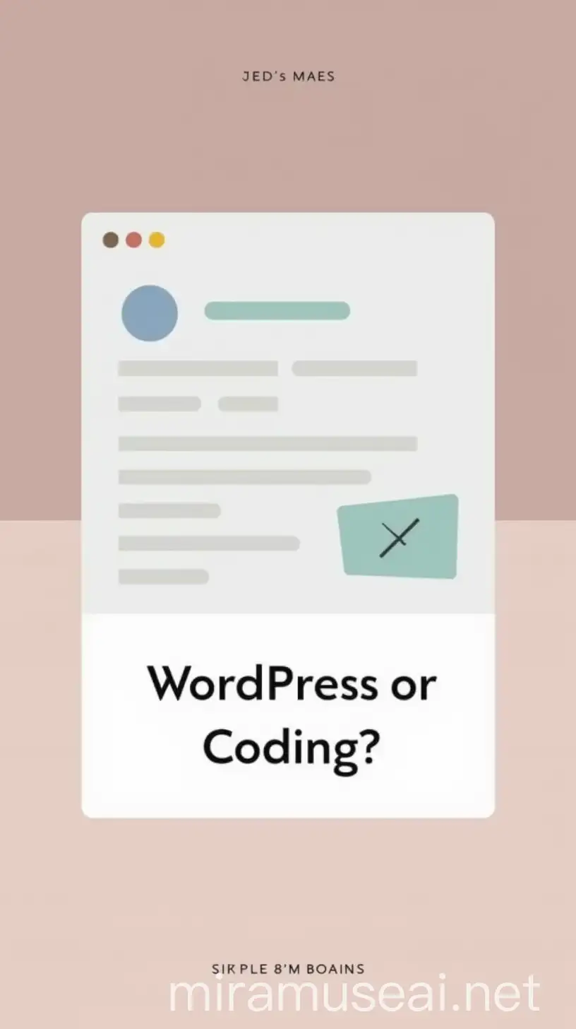 Choosing Between WordPress and Coding Laptop and Webpage Comparison