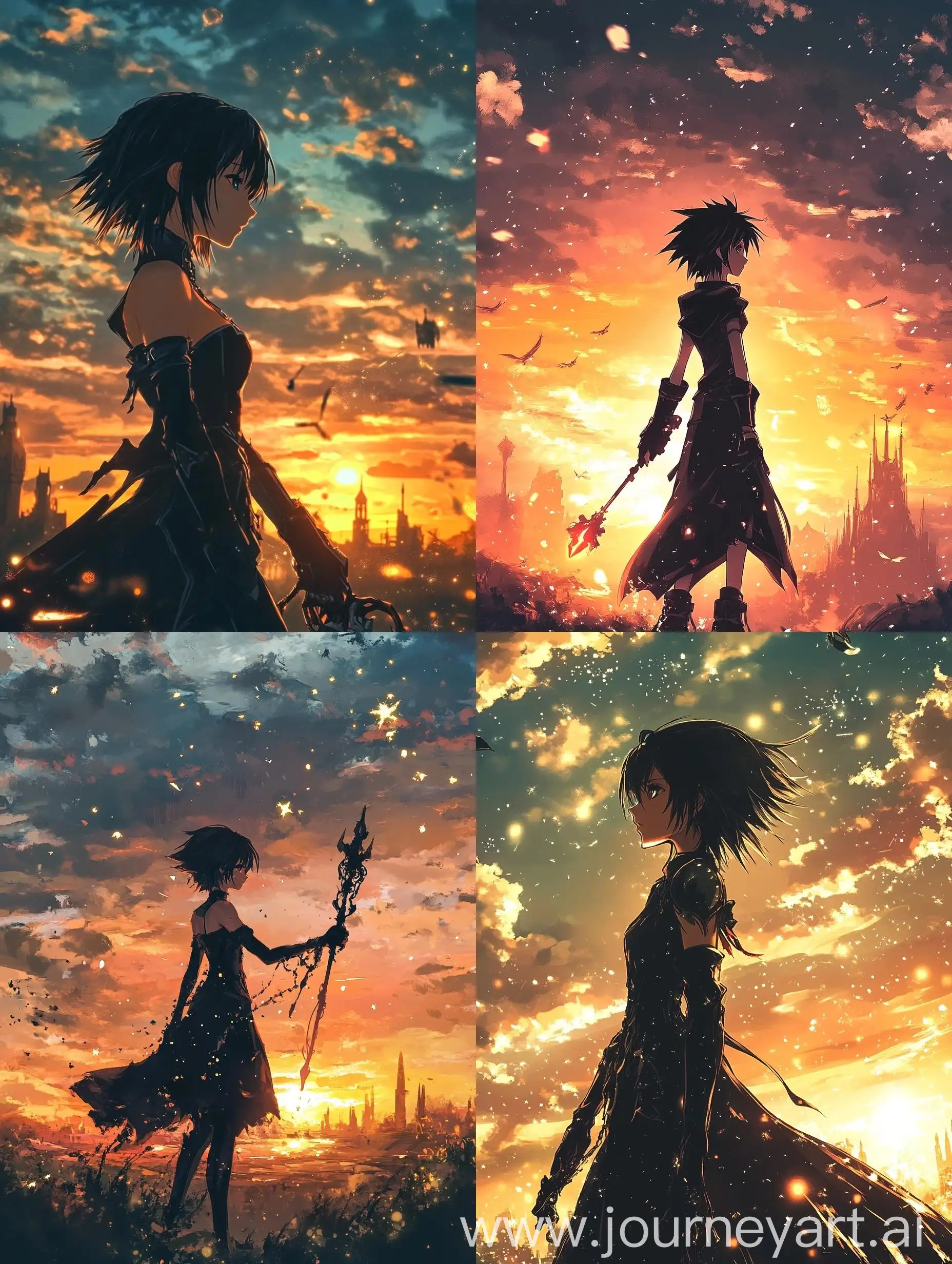 Xion-from-Kingdom-Hearts-in-Black-Cloak-at-Sunset