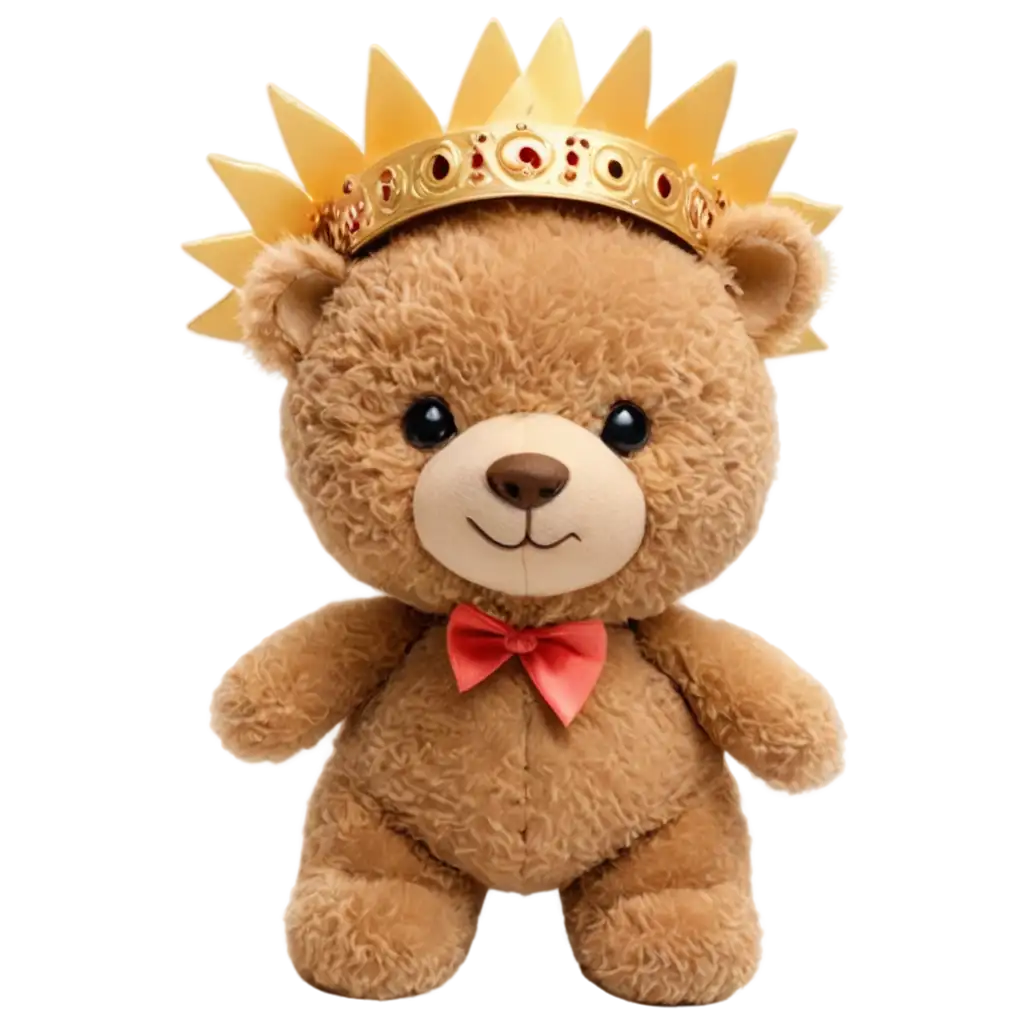 A teddy bear with sun crown