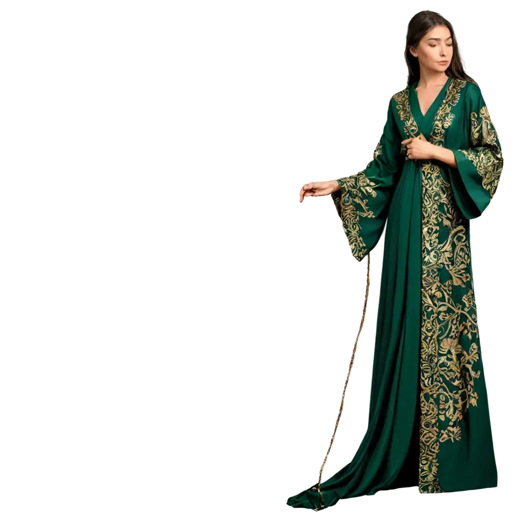 Mysterious-Figure-in-Dark-Green-Robe-with-Gold-Accents-HighQuality-PNG-Image-for-Versatile-Use