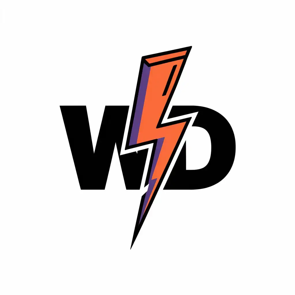 LOGO Design for WD Thunder Symbol in Technology Industry with Clear Background