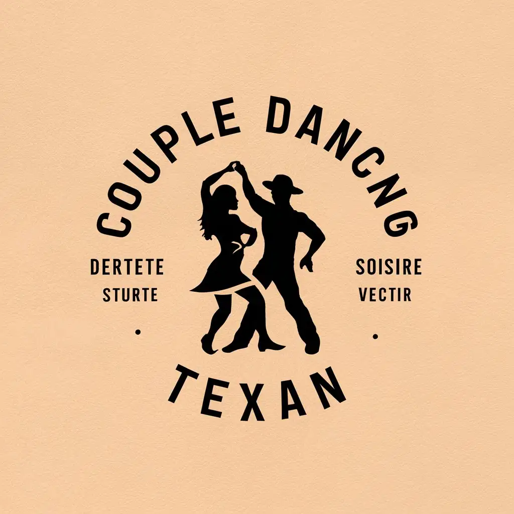 LOGO Design for Couple Dancing Texan Cumbia Theme with Moderate Style and Clear Background