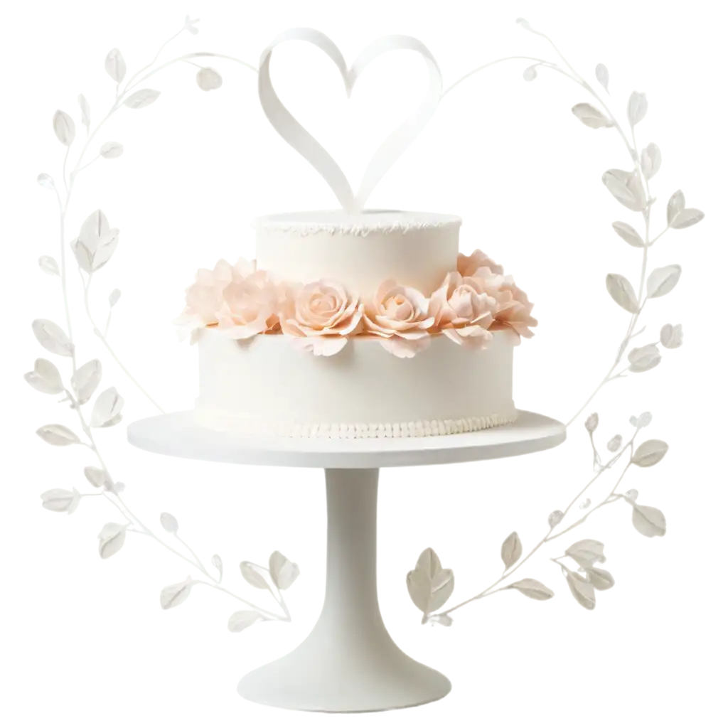 Exquisite-White-Wedding-Cake-with-Paper-Craft-Topper-PNG-Image