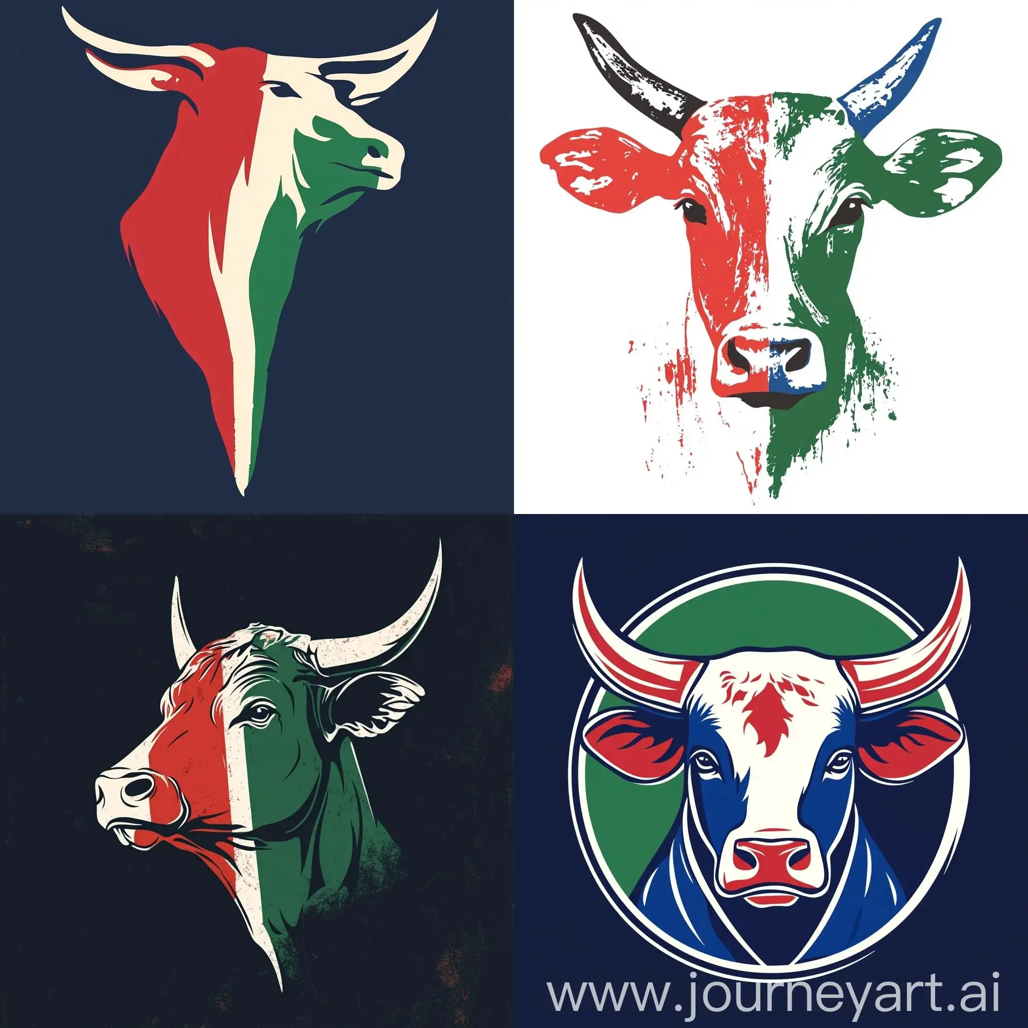 Colorful-Butcher-Store-Logo-in-Red-White-Green-and-Blue-Colors