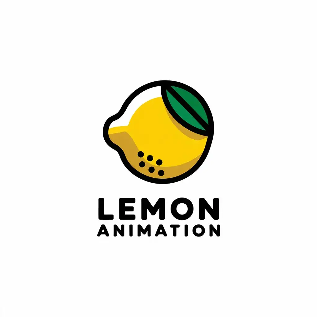 a vector logo design,with the text "Lemon animation", main symbol:lemon,Moderate,be used in movie & television industry,clear background