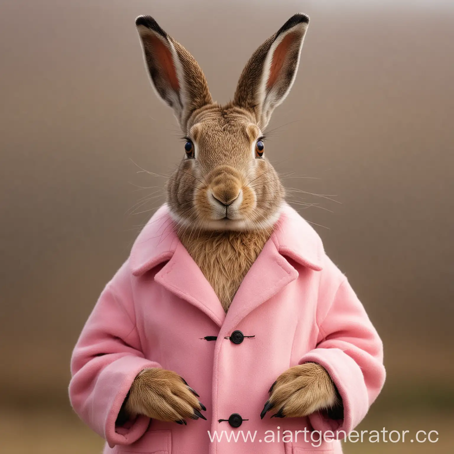 Elegant-Hare-in-a-Pink-Coat