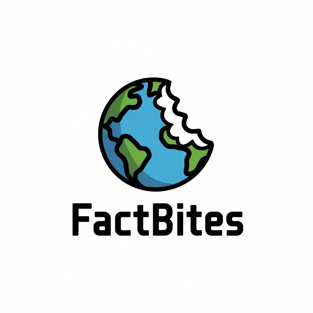 LOGO Design for FactBites Edible Planet Symbol on a Clear Background