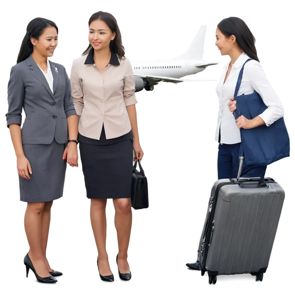 PNG-Image-of-Cabin-Crew-Group-of-Girls-with-Airport-and-Plane-in-Background