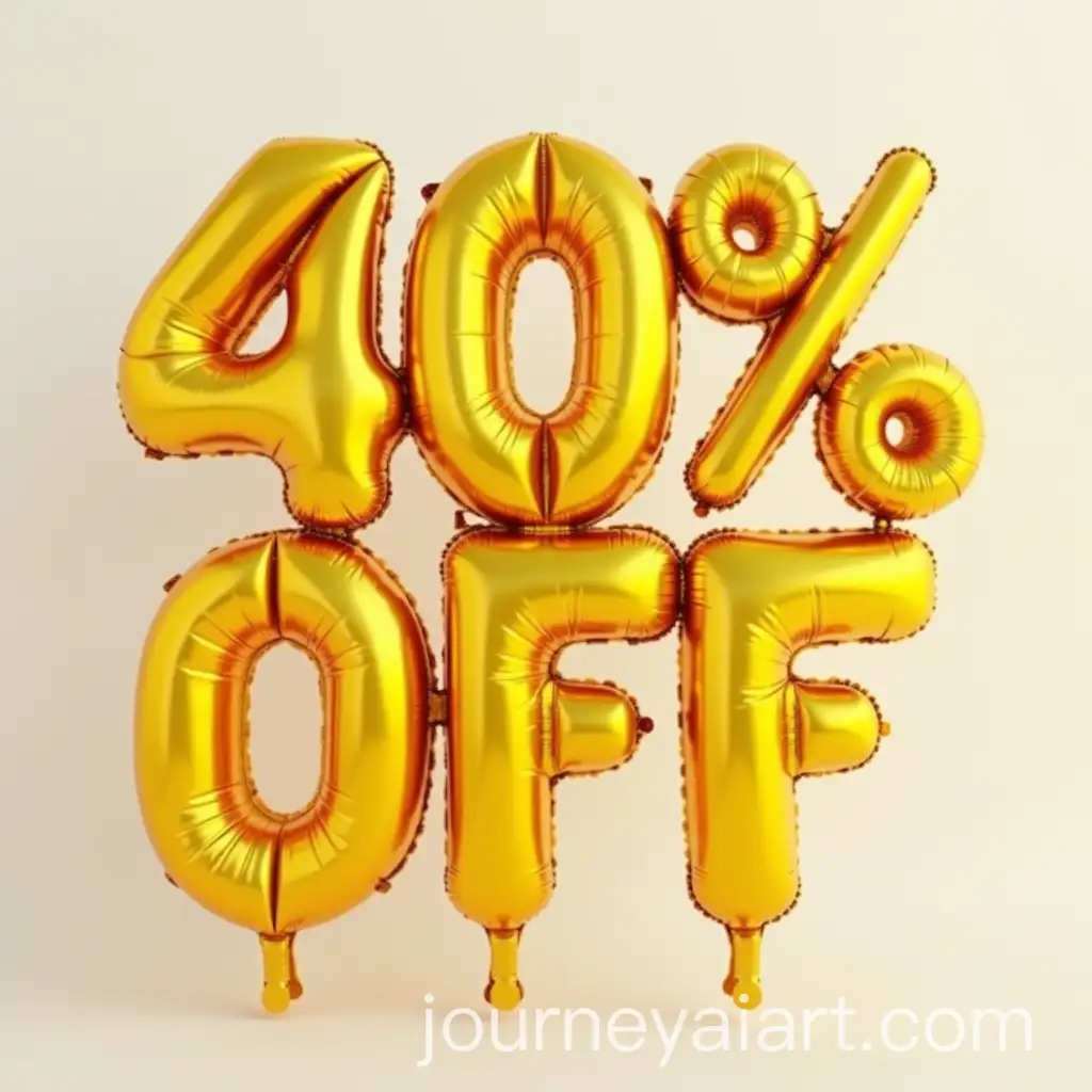 3D-Golden-Sale-Balloon-Shaped-40-Off-Discount-Promotion