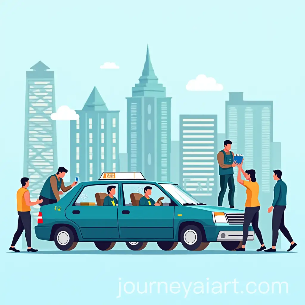 Independent-Workers-in-Action-Taxi-Drivers-Deliverymen-and-Street-Vendors-with-Motivational-Text