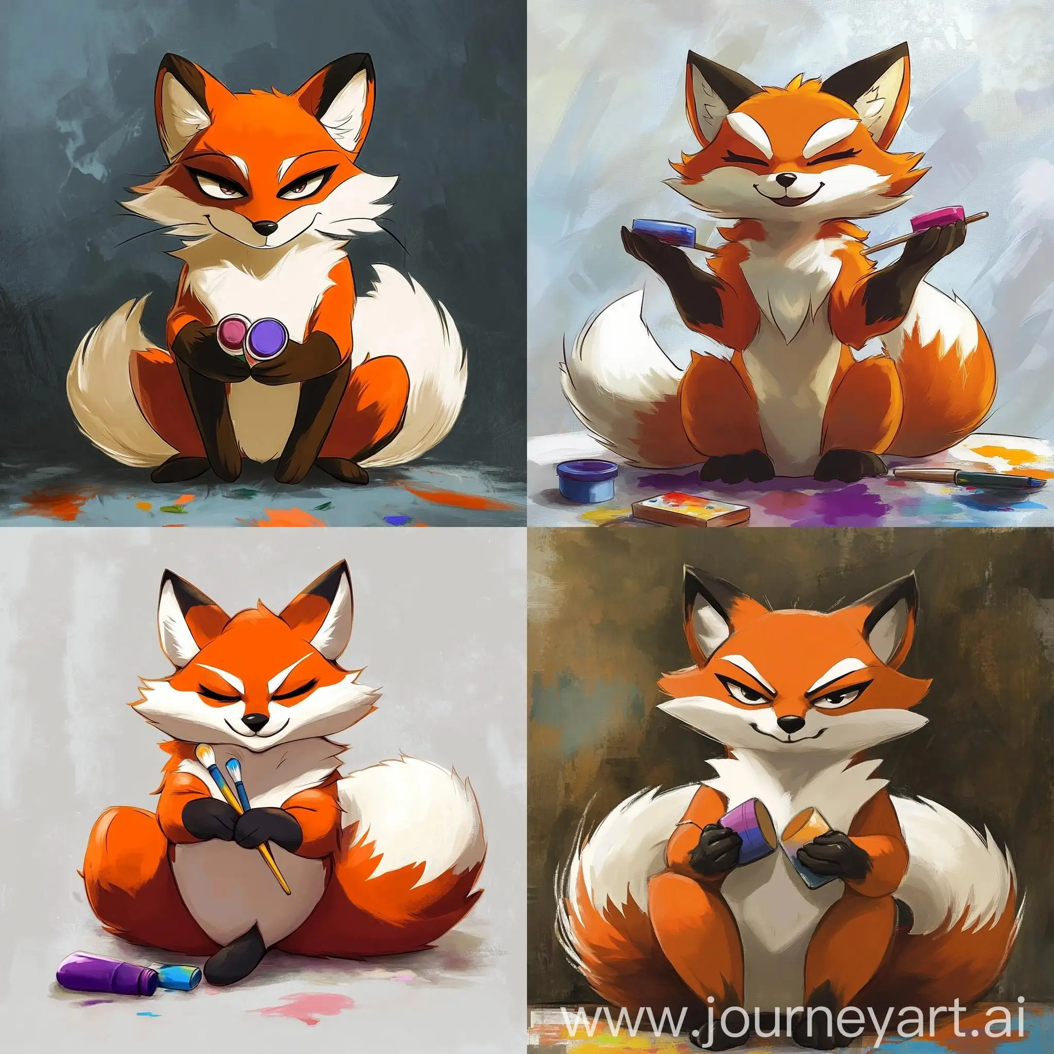 Red-Fox-Painting-with-Hands