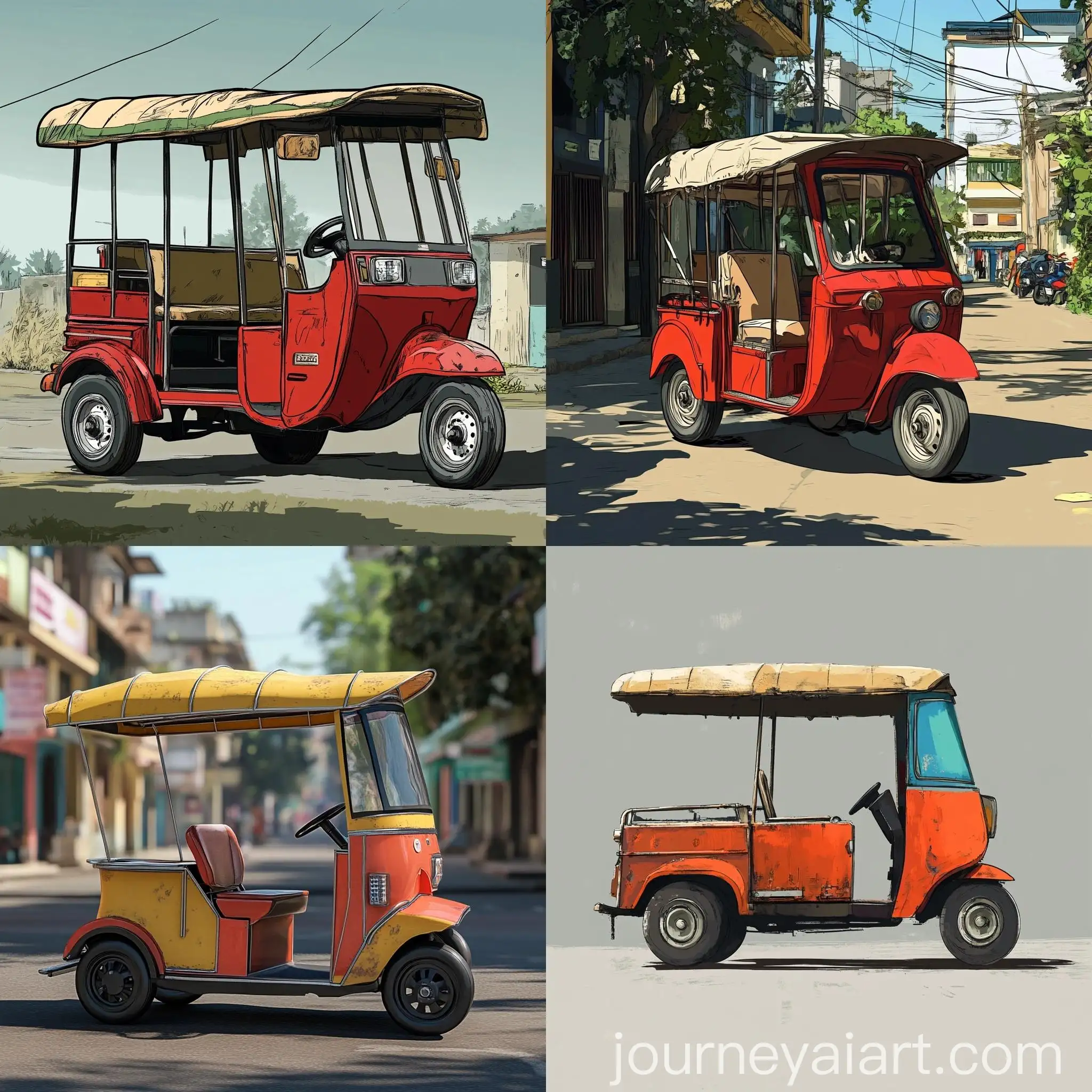 Cartoon-Auto-Rickshaw-in-Vibrant-Animation-Style