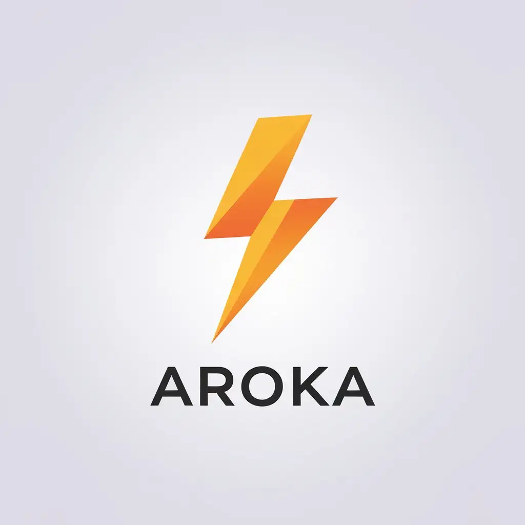 a vector logo design,with the text "Aroka", main symbol:Elektrik,Minimalistic,be used in Automotive industry,clear background