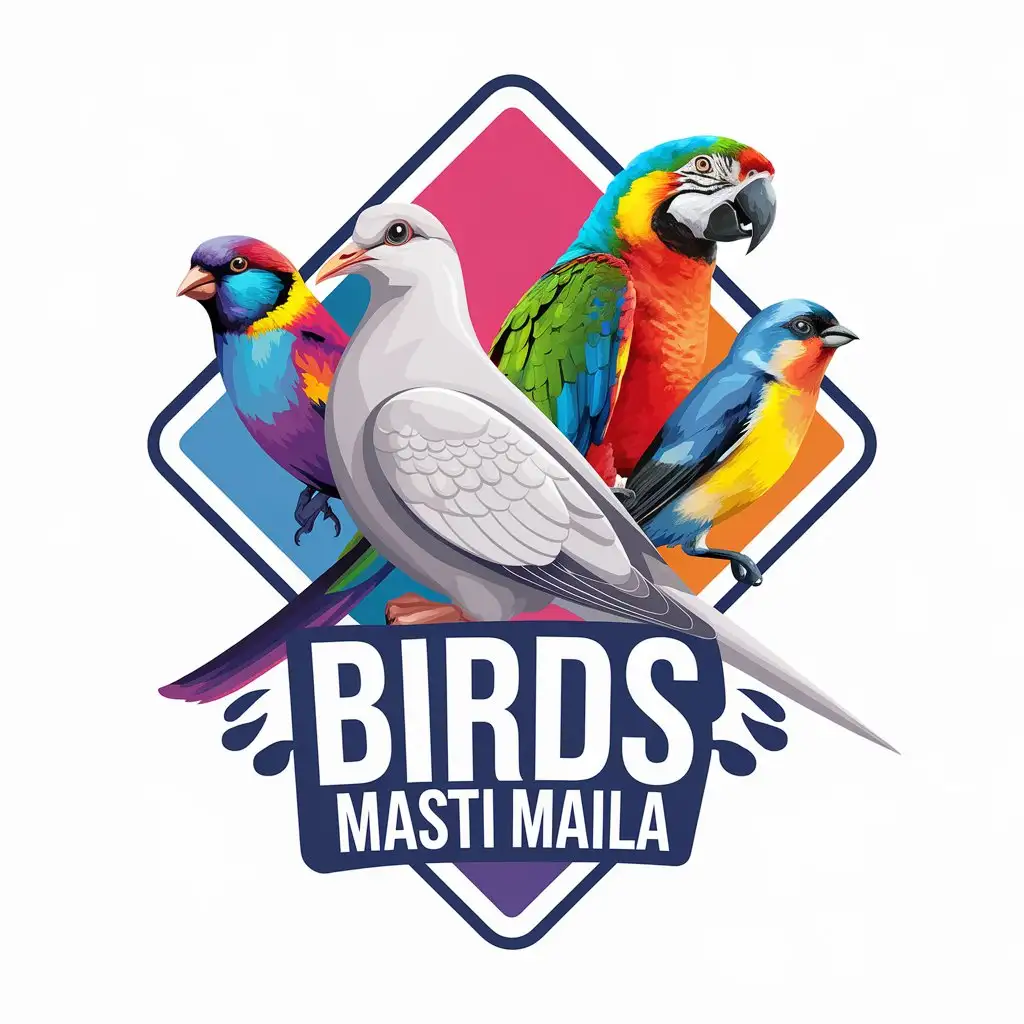 LOGO Design for Birds Masti Maila Colorful Birds Symbolizing Vibrancy and Diversity