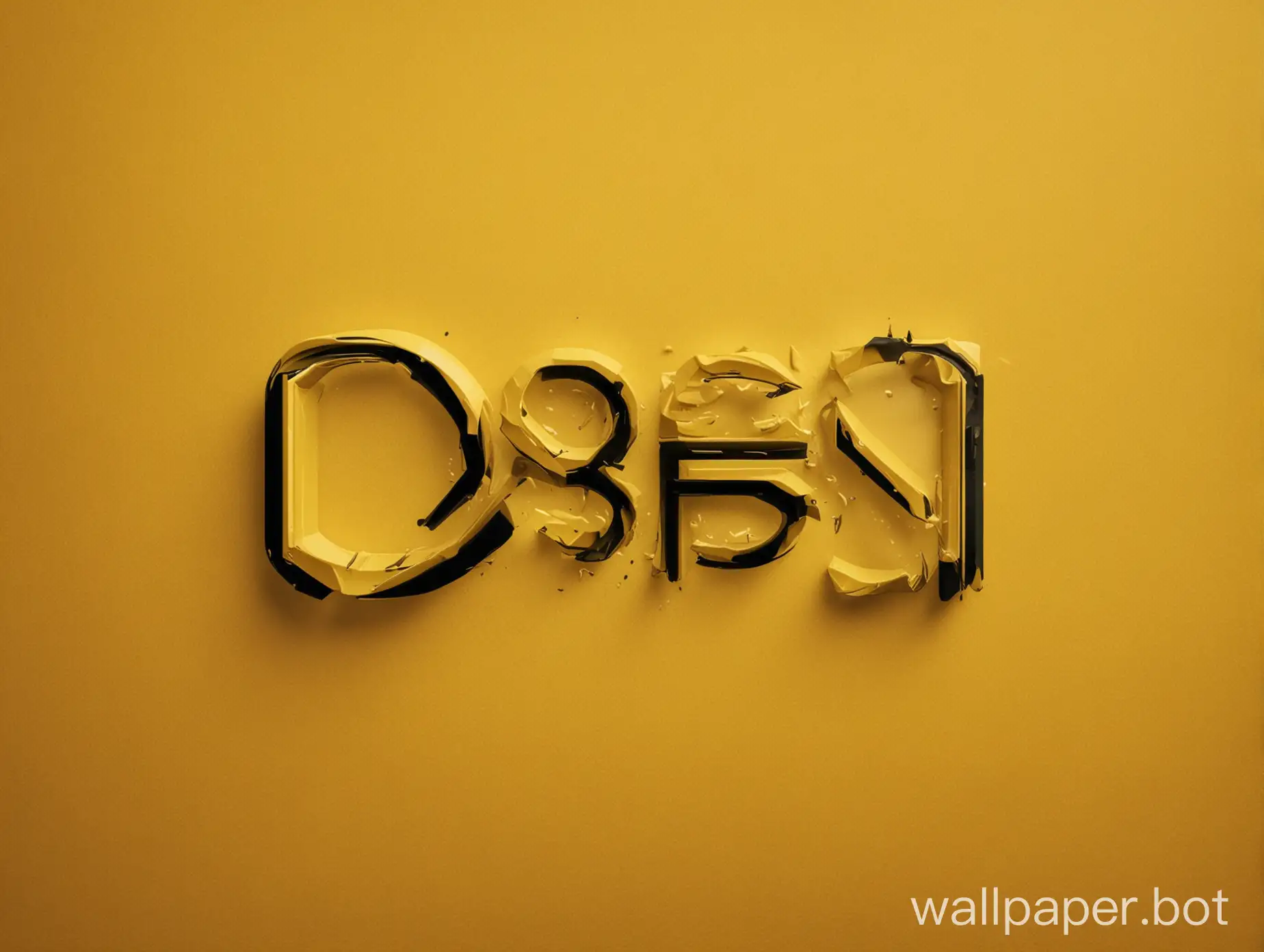 created desktop wallpaper for PC in 4k resolution in minimalistic style, with the name of the company 'ОБРП' centered on a yellow background