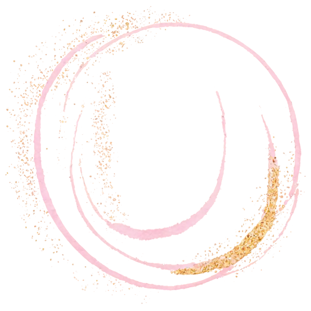 PNG-Image-of-Pink-Watercolor-Paint-Stain-with-Circles-of-Gold-Glitter