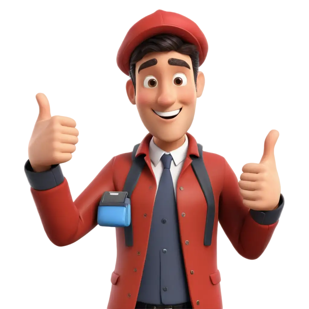 3D man with 2 thumbsup