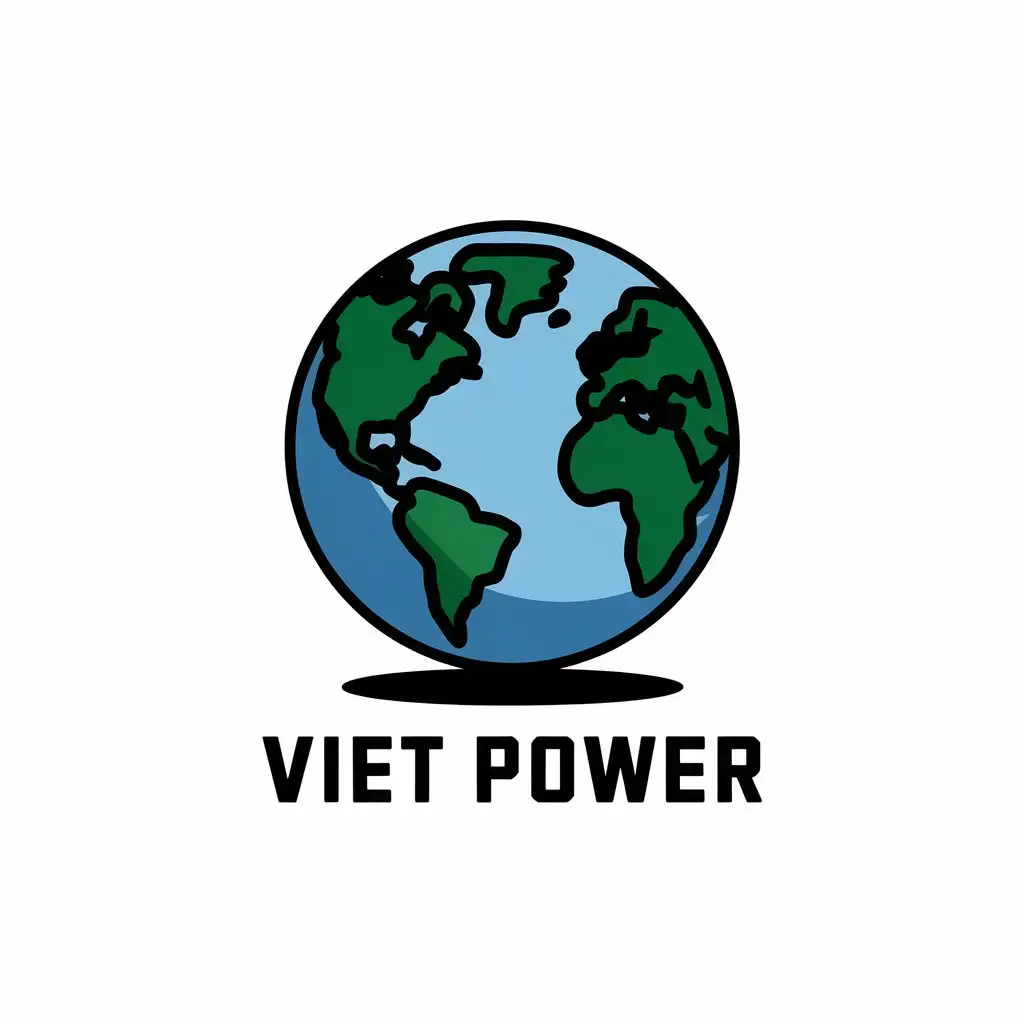 a vector logo design,with the text "Viet power", main symbol:earth image,Moderate,clear background