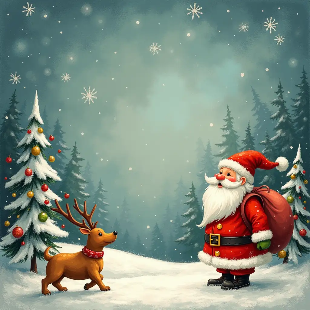 Festive Santa Claus Scrapbook Paper Design