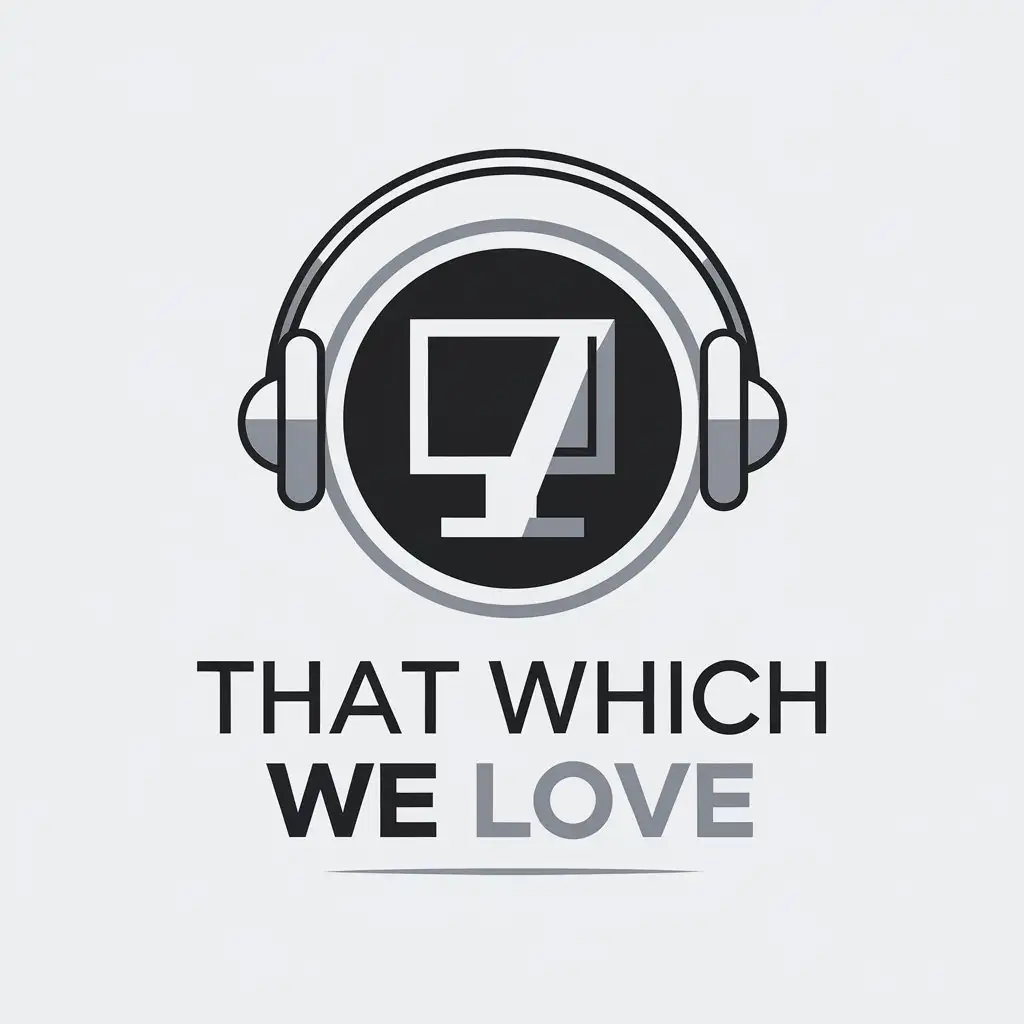 LOGO-Design-For-That-Which-We-Love-Minimalistic-Circle-with-Headphones-and-Monitor