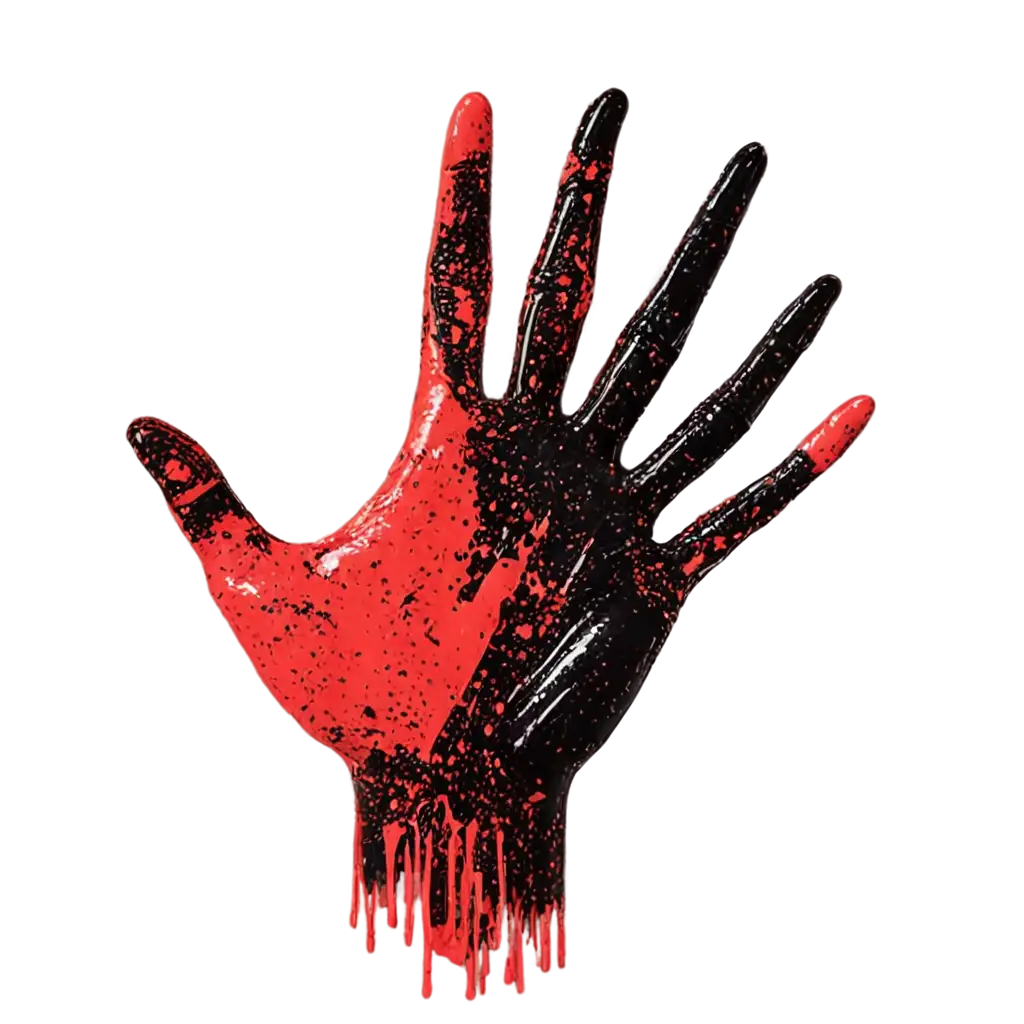 Red-and-Black-Blood-Splatter-Hand-Icon-PNG-with-1-Palm-Marking-HighResolution-Transparent-Image-for-Diverse-Uses