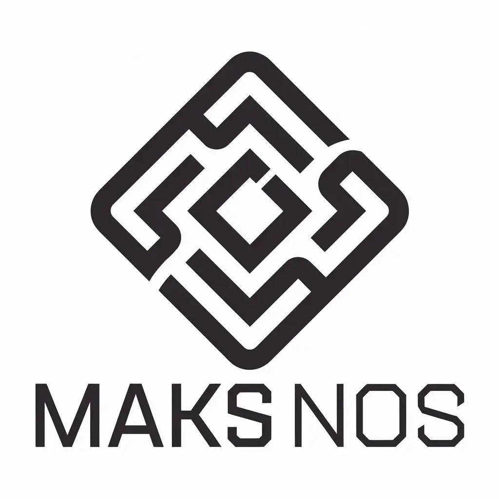 a vector logo design,with the text "Maks Nos", main symbol:Square,complex,be used in Internet industry,clear background