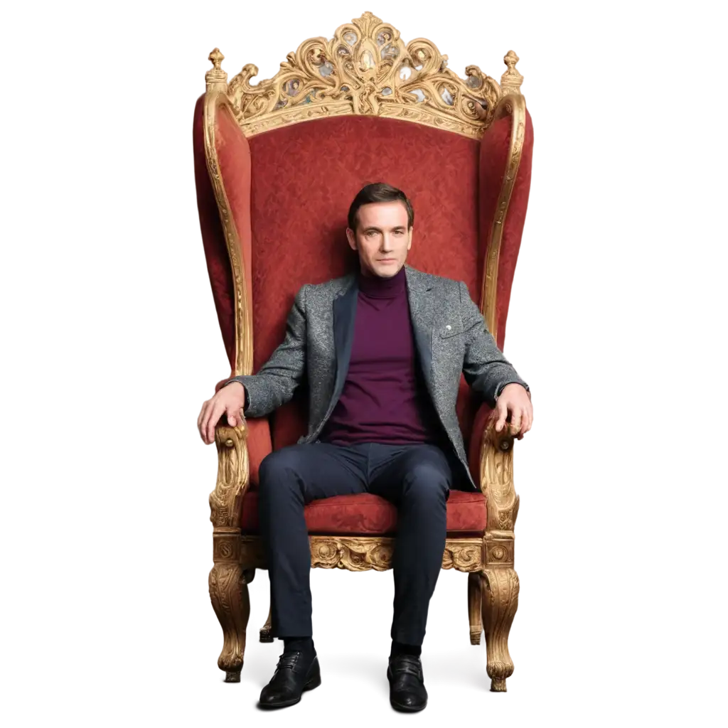 PNG-Image-of-a-Majestic-Man-Sitting-on-a-Large-Kings-Chair-Facing-Forward