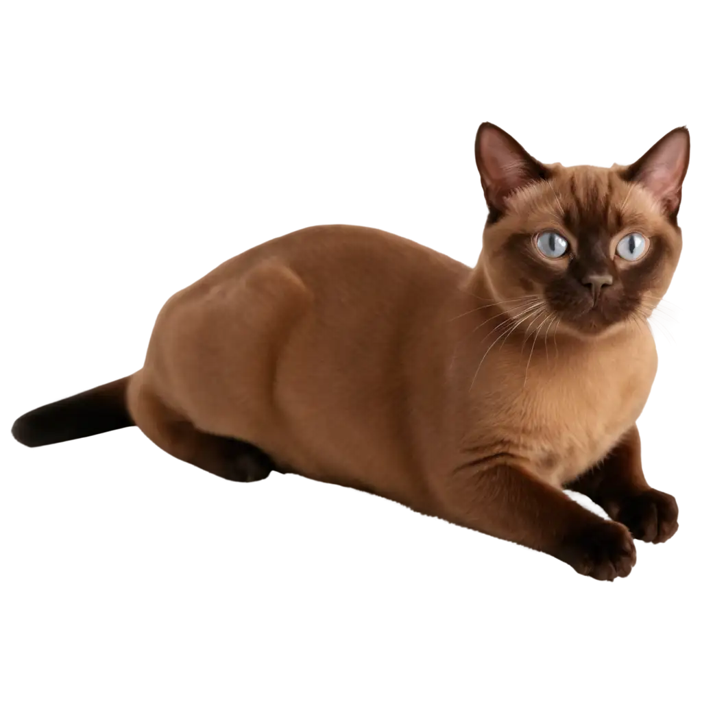 Burmese-Cat-Brown-Lies-PNG-Image-HighQuality-Transparent-Artwork-for-Creative-Projects