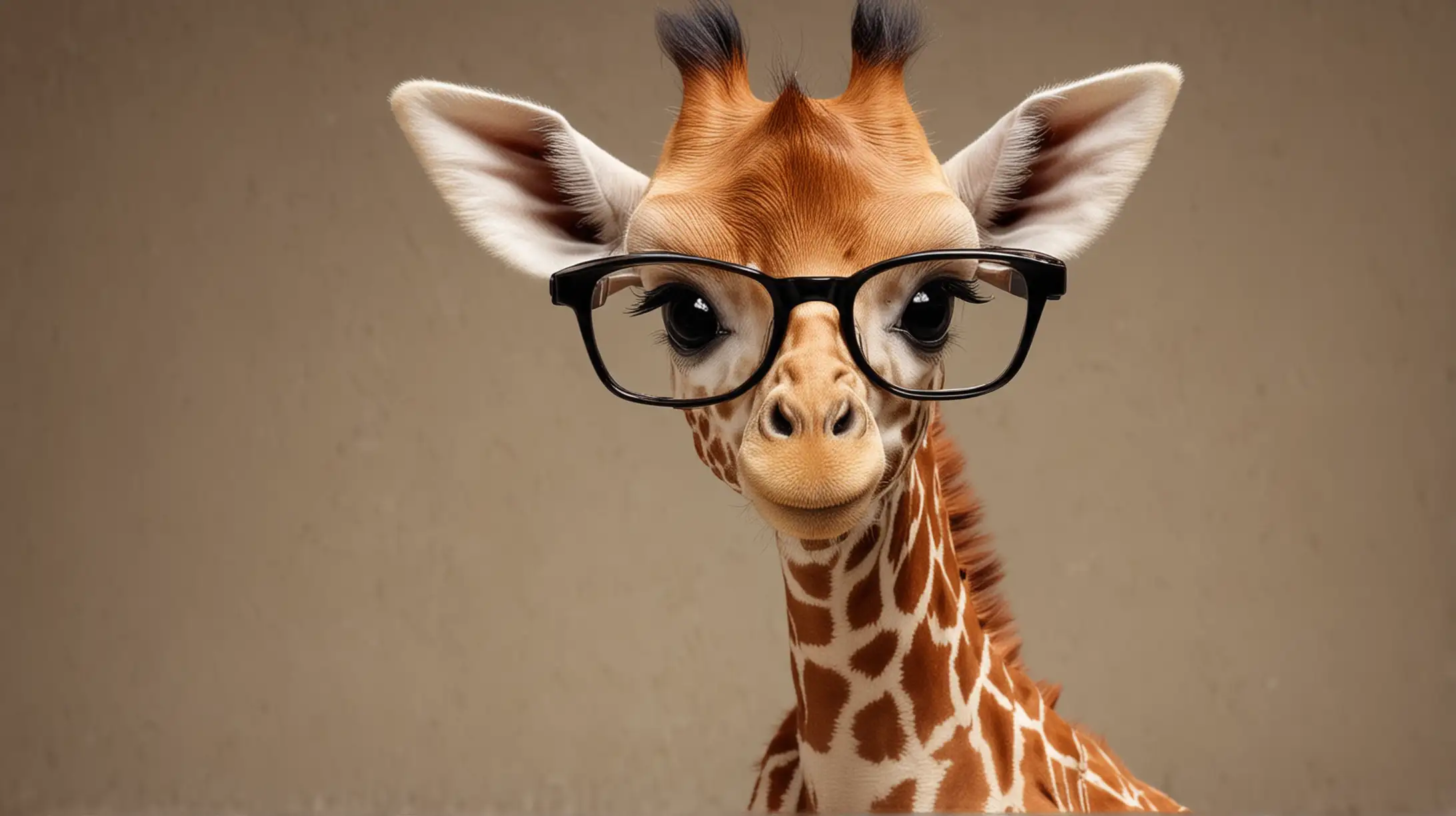 Adorable Baby Giraffe Wearing Glasses