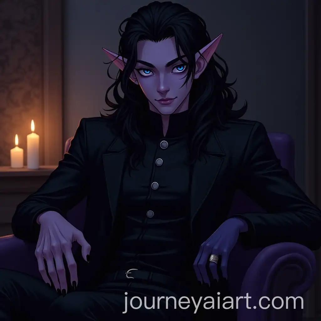 Handsome-Drow-Elf-with-Sly-Smile-in-Candlelit-Room-Anime-Style