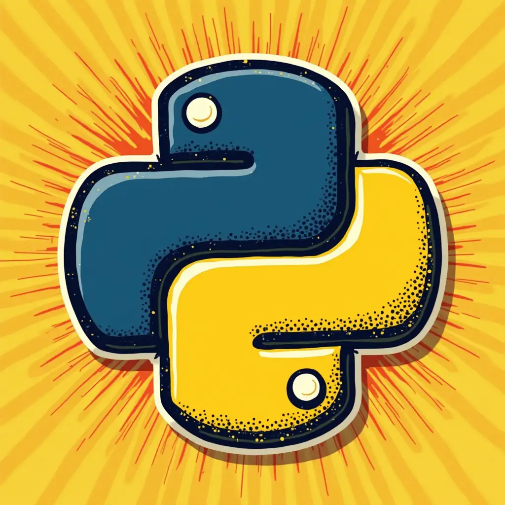 create a python logo with pop art without background to insert in a tshirt